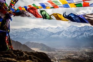 Ansicht von Leh in Ladakh vom Norden aus
